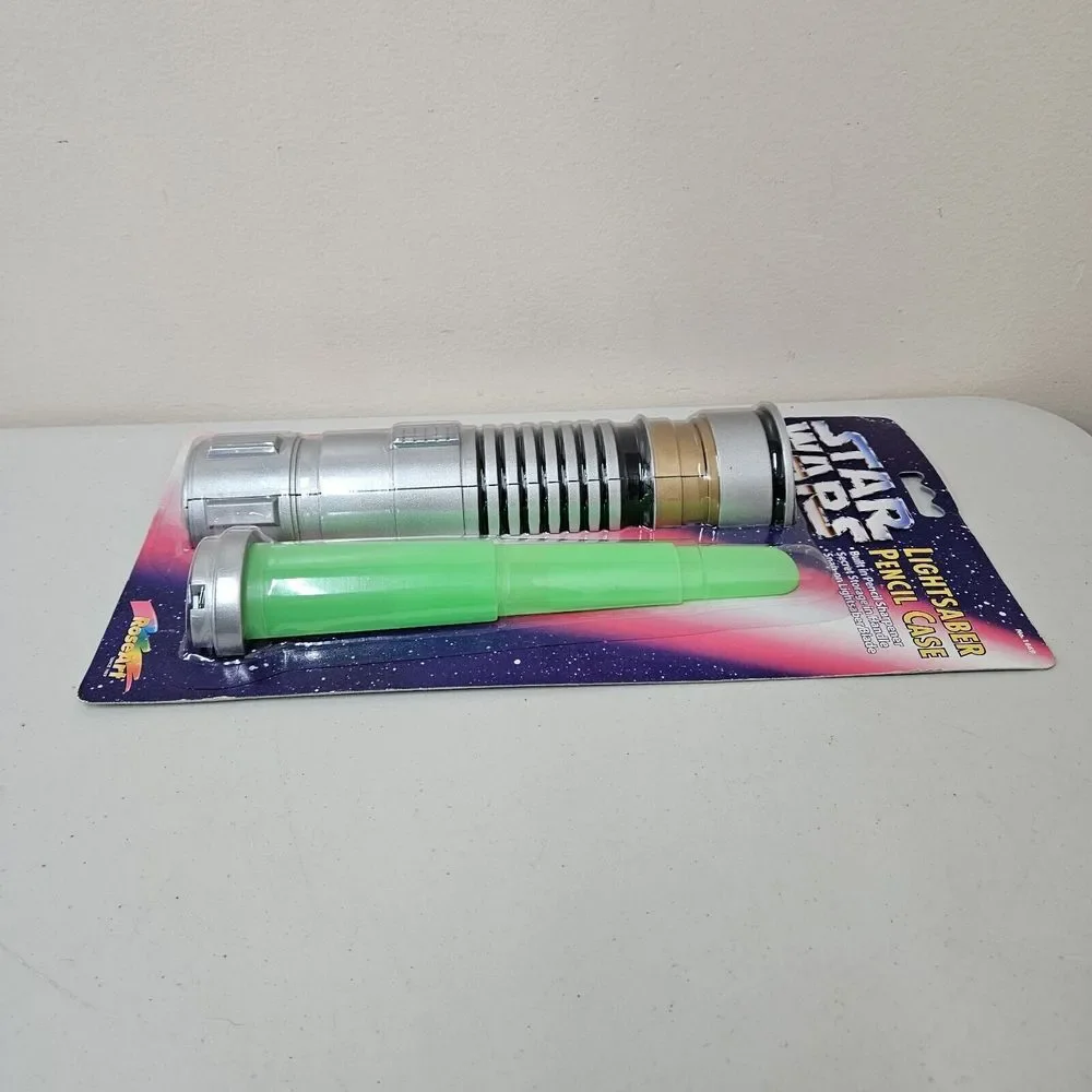 Vtg 1997‎ Star Wars Luke Skywalker Green Lightsaber Pencil Case Novelty School